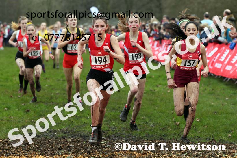 Junior girls, 2020 New Balance English Schools Champs., Sefton Park, Liverpool. Photo: David T. Hewitson/Sports for All Pics